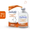 Producto Dubiotic con presentaciones de 100 y 30 ml con icono de gato en la parte superior derecha