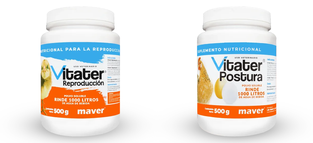 Frascos de Vitater Postura y Vitater Reproducción