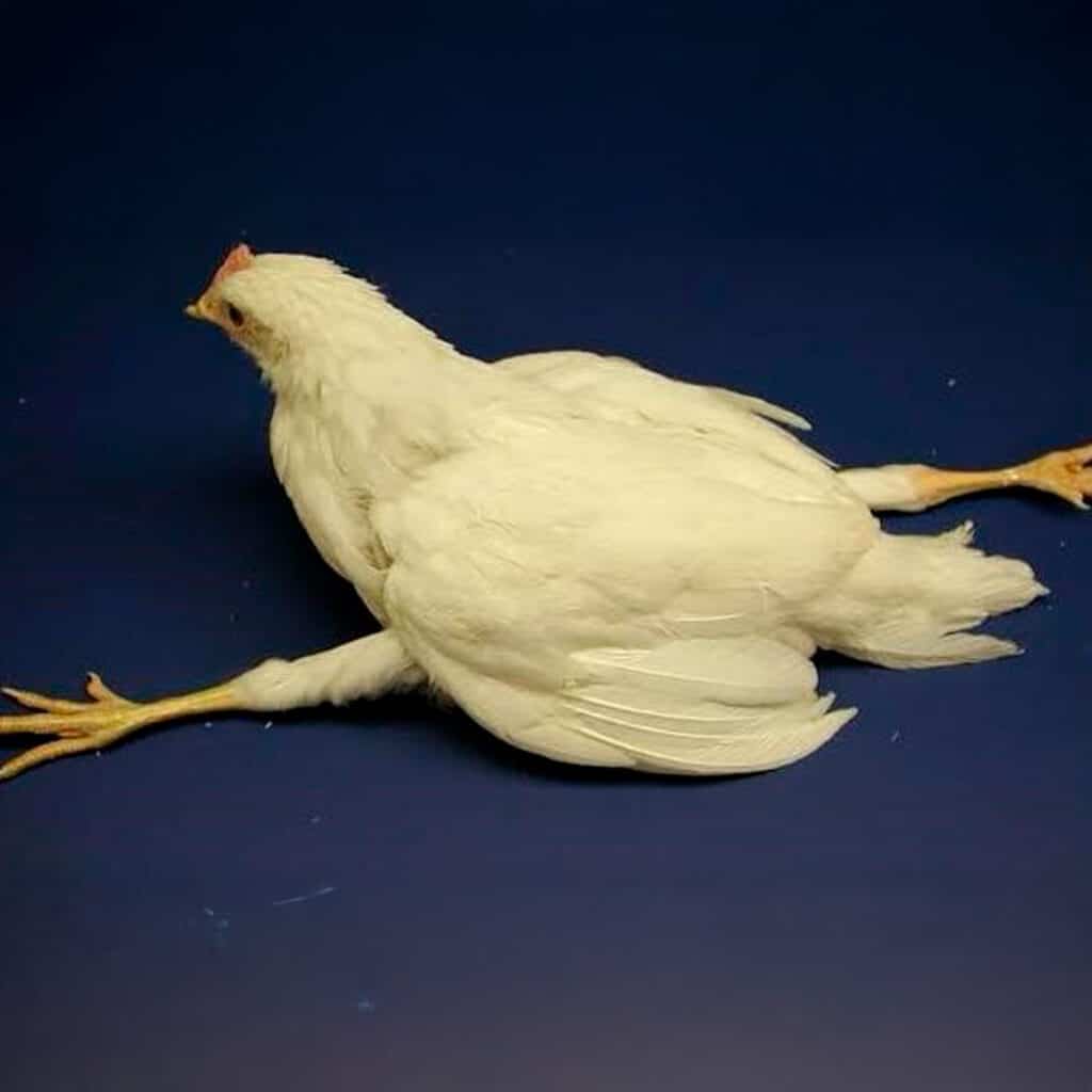 Gallina con marek nerviosa